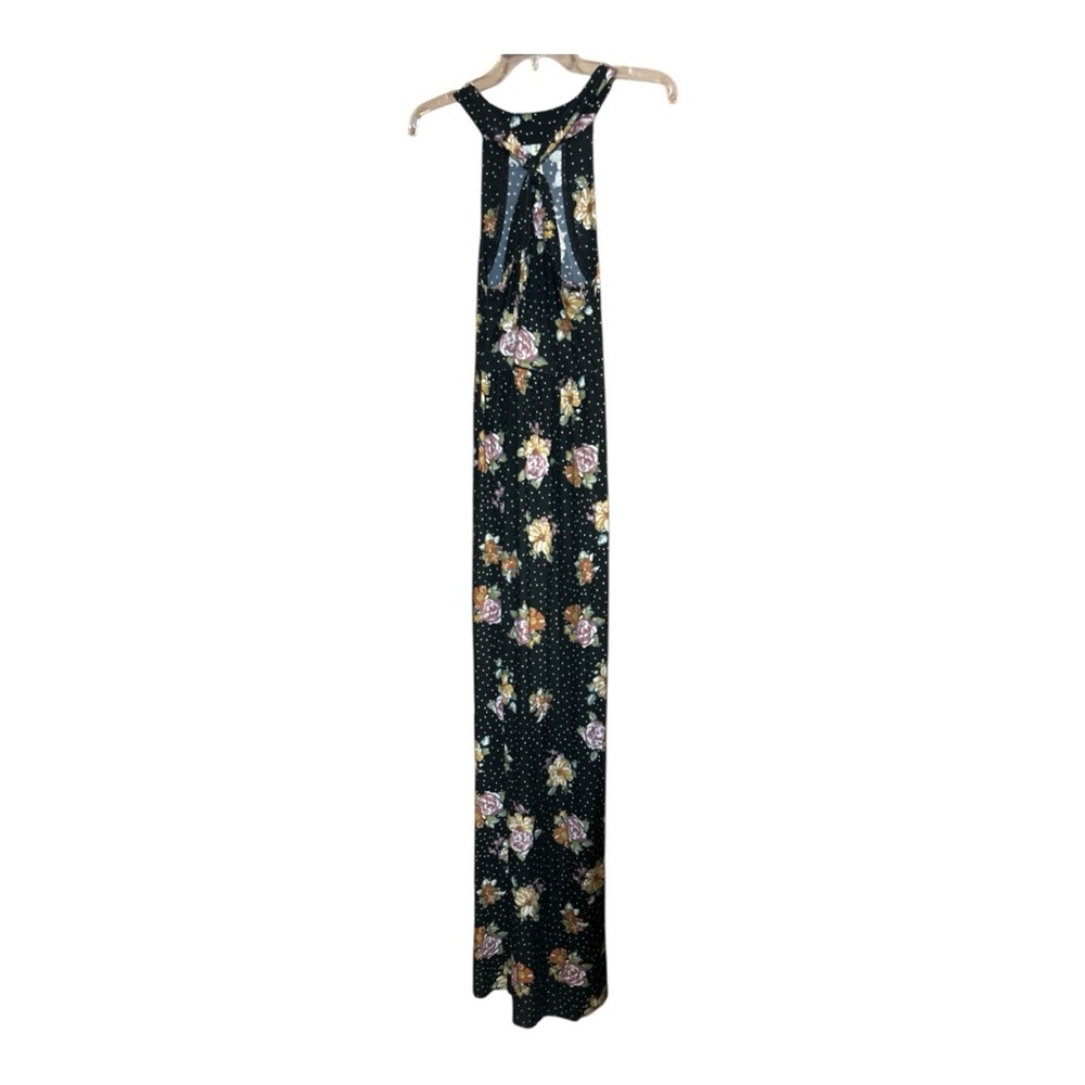 Floral Halter Maxi Dress - Black - Picture 2 of 6